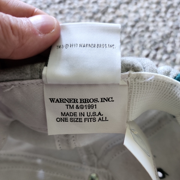 Vintage 90s Tasmanian Devil Taz Warner Bros. Acme Hat Cap Gray One Size NWT - Picture 4 of 5